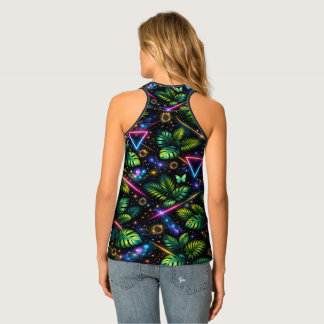 Neon Tropical Cosmic Jungle Yoga & Streetwear Top