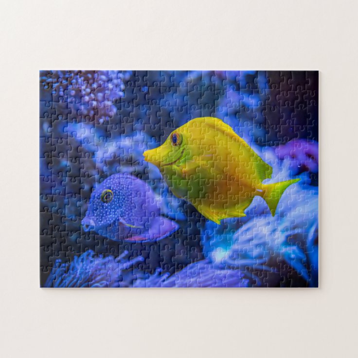 Neon Tropical Fish Jigsaw Puzzle Zazzle