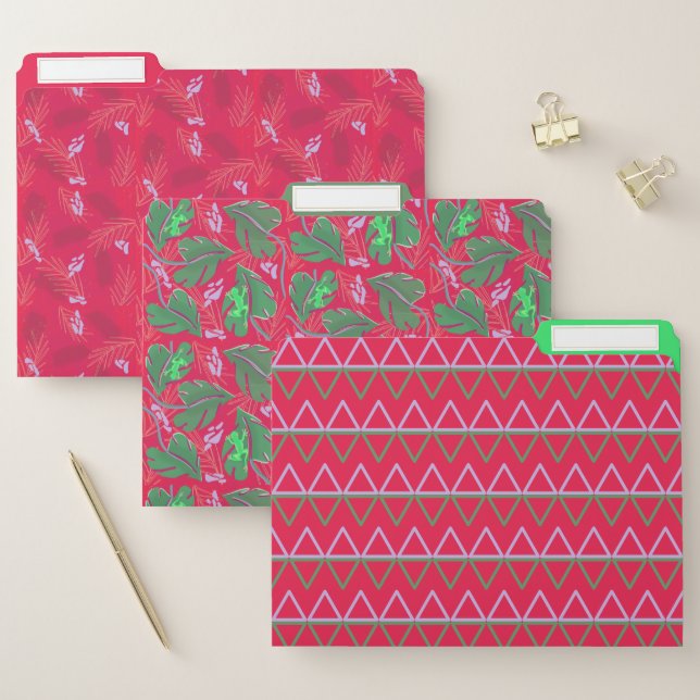 Neon Tropical Foliage Botanical  File Folder (Set)