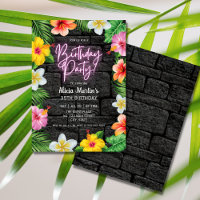 Neon Tropical Forest Summer Hawaii Birthday Party