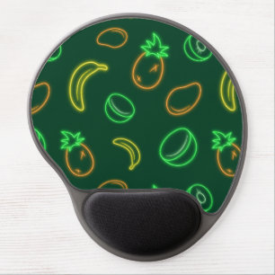 Neon Tropical Fruit Pattern Gel Mouse Pad