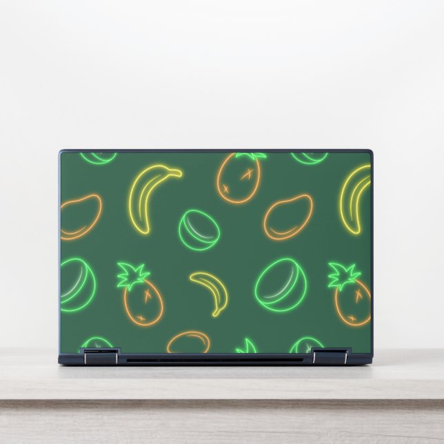 Neon Tropical Fruit Pattern Laptop Skin (Front)