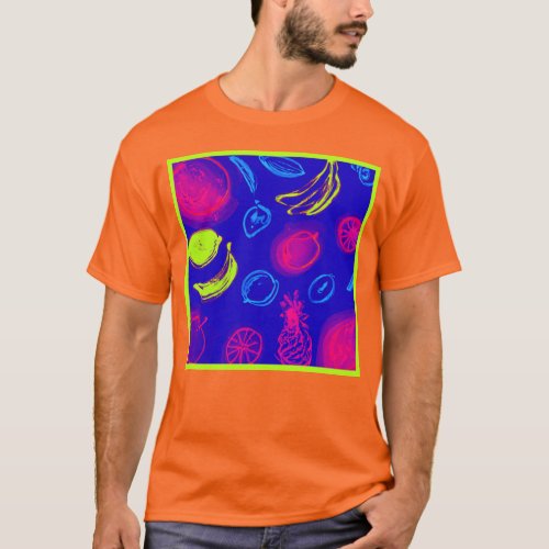 Neon Tropical Fruits Patterns Art Buy Now T_Shirt