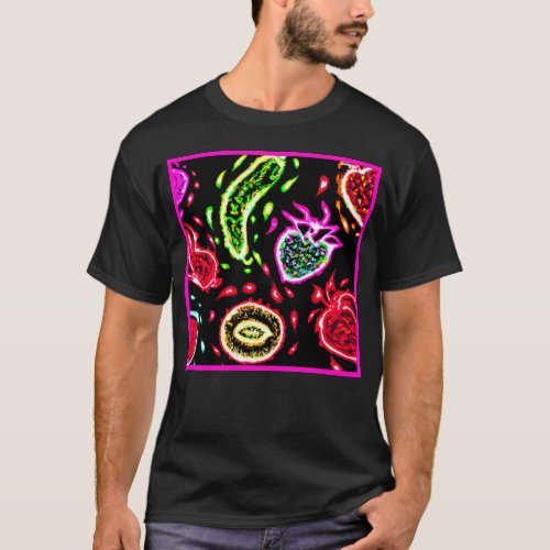 Neon Tropical Fruits Patterns Art Buy Now T_Shirt