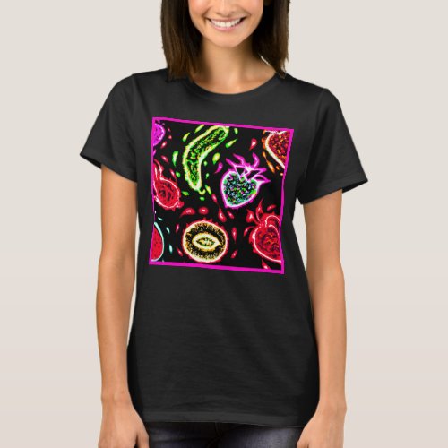 Neon Tropical Fruits Patterns Art Buy Now T_Shirt