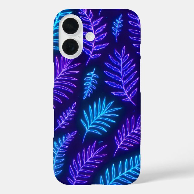 Neon Tropical Leaves Phone Case (Back)