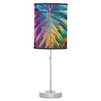 Neon Tropical Leaves Table Lamp