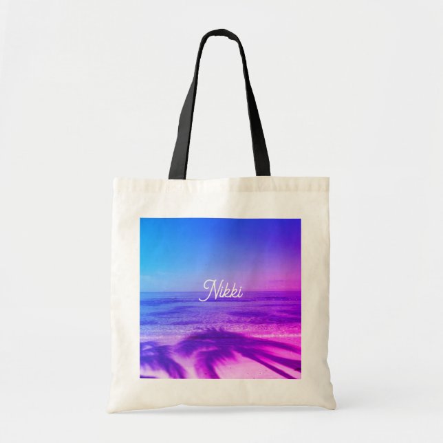 Neon Tropical Paradise Trendy Tote Bag (Front)