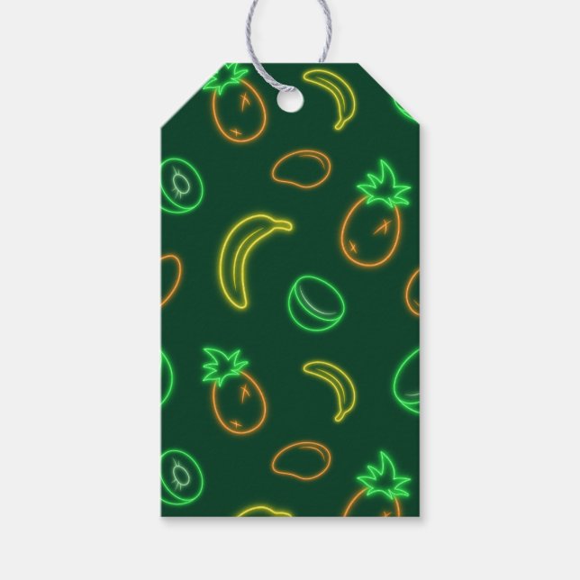Neon Tropical Pattern Gift Tag (Front)