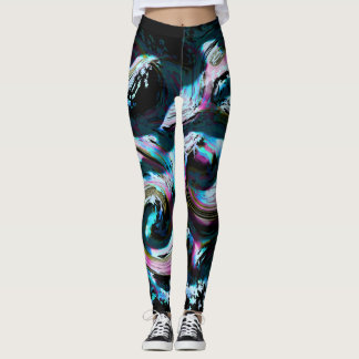 Neon Tsunami Leggings Designed by Haydee Rodriguez
