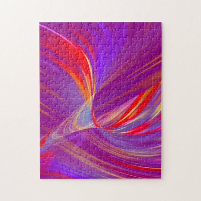Neon Tunnel Light Abstract Pink Jigsaw Puzzle (Vertical)