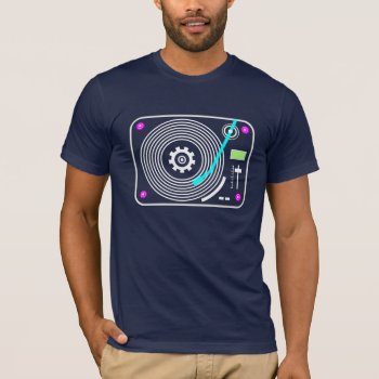 Neon Turntable T-shirt by Muddys_Store at Zazzle