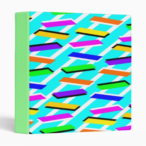 Neon Turqouise Pattern Binder