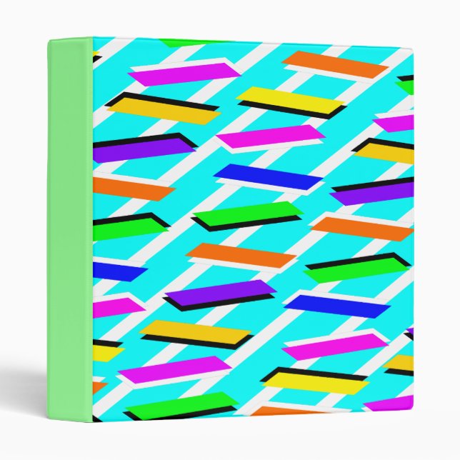 Neon Turqouise Pattern Binder (Front/Spine)