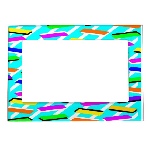 Neon Turqouise Pattern Magnetic Frame