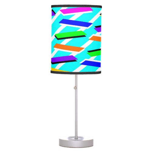 Neon Turqouise Pattern Table Lamp