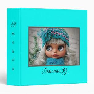 Neon turquoise bright fashionable modern tone 3 ring binder