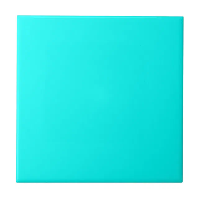 Turqoise Neon Neon turquoise bright fashionable modern tone ceramic tile | Zazzle