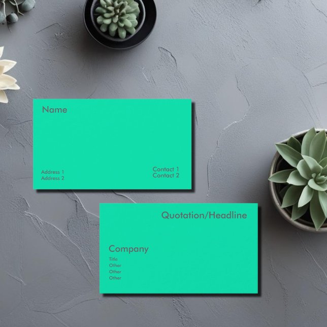 Neon Turquoise Business Card (Creator Uploaded)