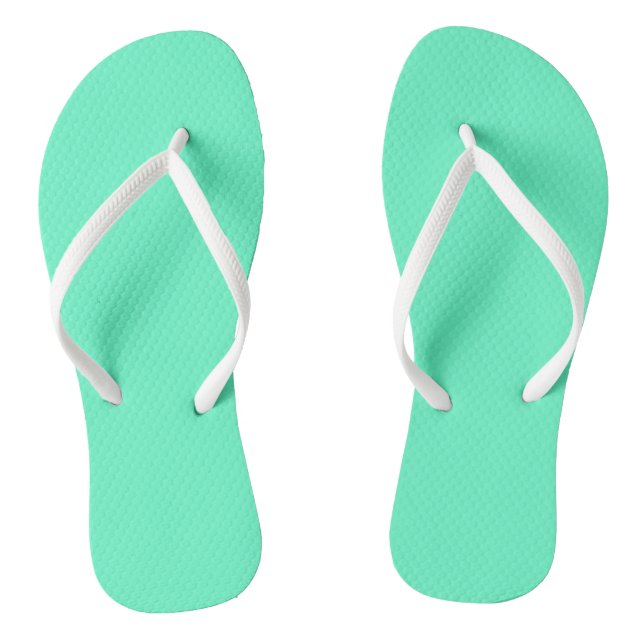 Neon Turquoise Flip Flops (Footbed)