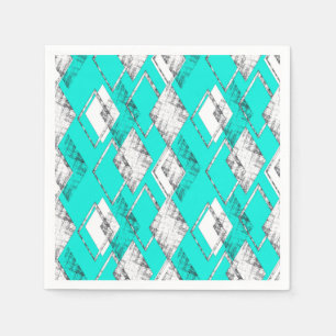 Neon turquoise geometric pattern. napkins