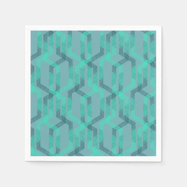 Neon turquoise pattern on grey background. napkins (Front)