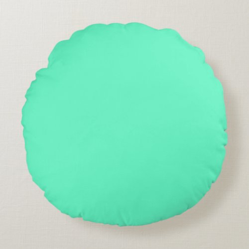 Neon Turquoise Round Pillow