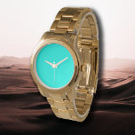 Neon Turquoise Solid Color | Classic Watch<br><div class="desc">Neon Turquoise - Introducing the timeless allure of the Solid Color Design: a captivating blend of classic form and elegant simplicity. This design is a celebration of the power and beauty found in a single, striking hue. Exuding sophistication, the solid color design embraces the essence of minimalism, making it a...</div>