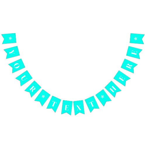 Neon Turquoise Solid Color  Custom Bunting Flags