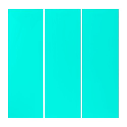 Neon Turquoise Solid Color  Elegant Triptych