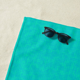 Neon turquoise textured.  beach towel