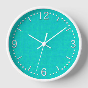 Neon turquoise textured. clock