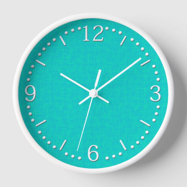 Neon turquoise textured.  clock (Front)