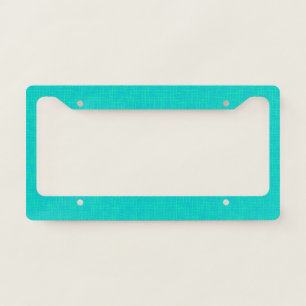 Neon turquoise textured. license plate frame