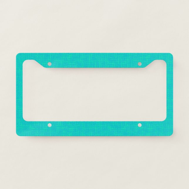 Neon turquoise textured.  license plate frame (Front)