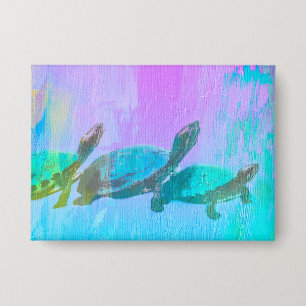 Neon Turtle Button