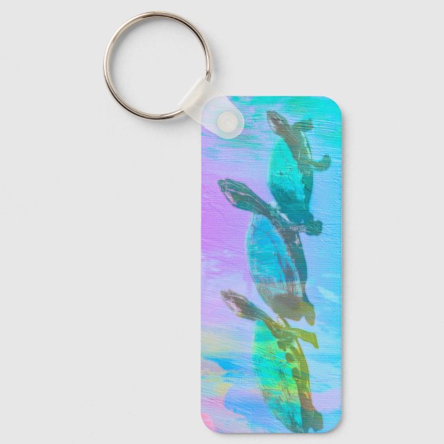 Neon Turtle Keychain (Front)