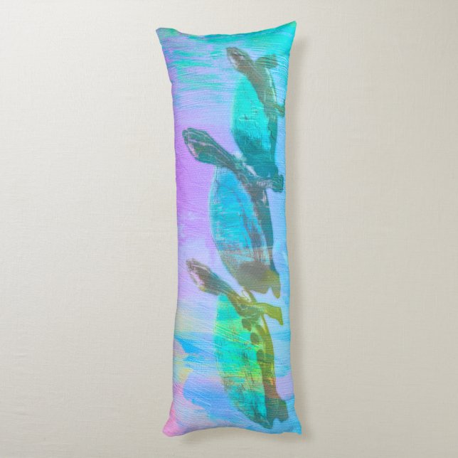Neon Turtles Body Pillow (Back (Vertical))
