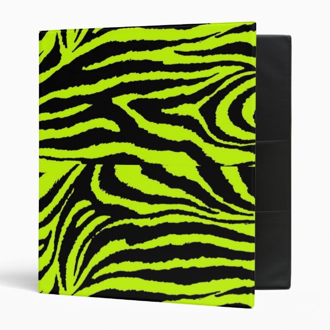 Neon Two tone Zebra Print binder (Front/Inside)