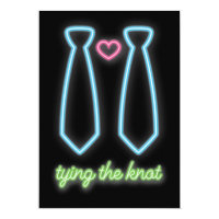Neon Tying The Knot Gay Wedding Invitation