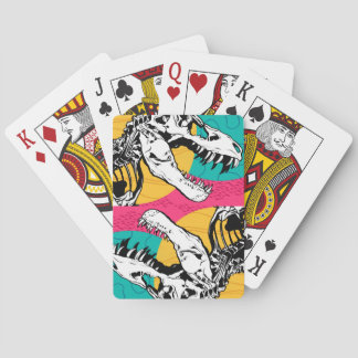 Neon Tyrannosaurus Rex Tote Poker Cards