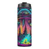 Alien UFO Glow in the Dark Green Tumbler Cup Stainless Steel with