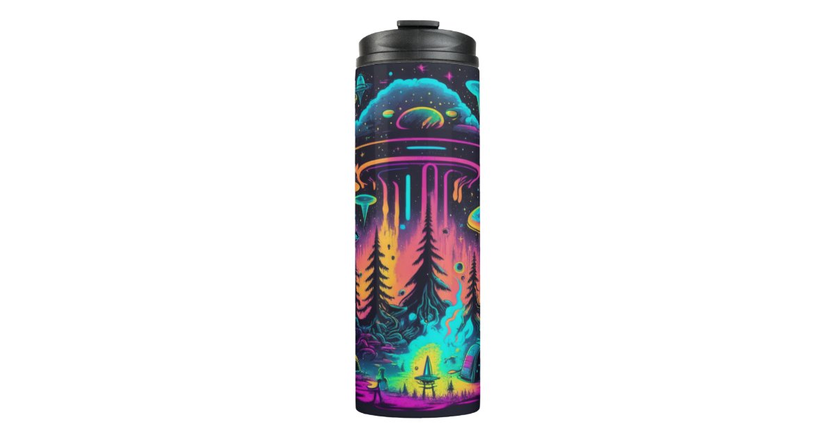 Alien UFO Glow in the Dark Green Tumbler Cup Stainless Steel with