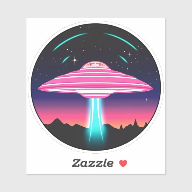 Neon UFO Sticker (Sheet)