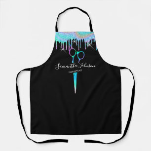 Neon Unicorn Holographic hairstylist hairdresser B Apron