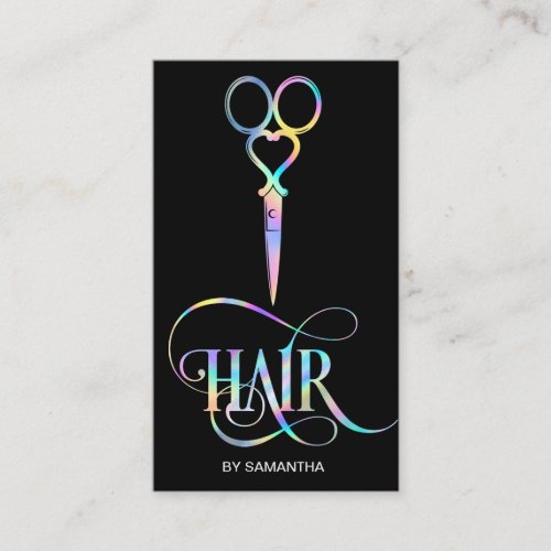 Neon Unicorn Holographic hairstylist hairdresser Business Card