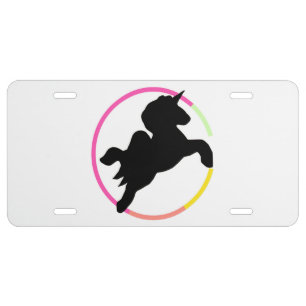Neon unicorn! license plate
