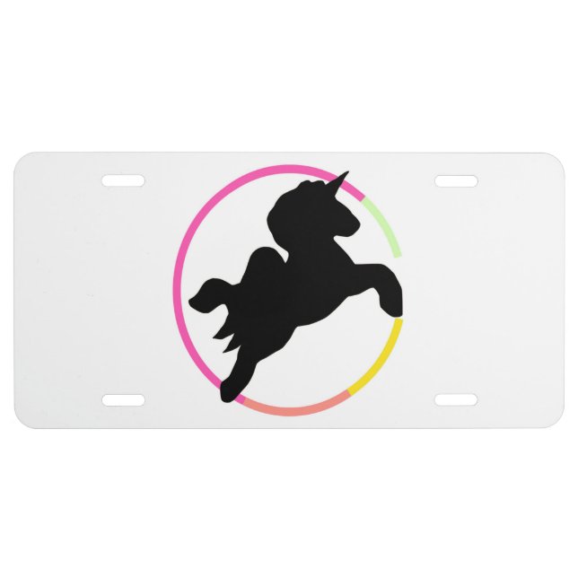Neon  unicorn! license plate (Front)