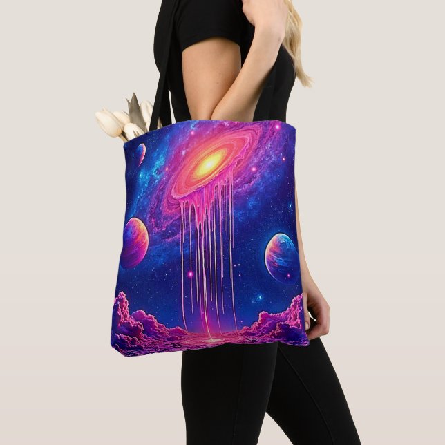 Neon Universe: Dripping Starlight Tote Bag (Close Up)