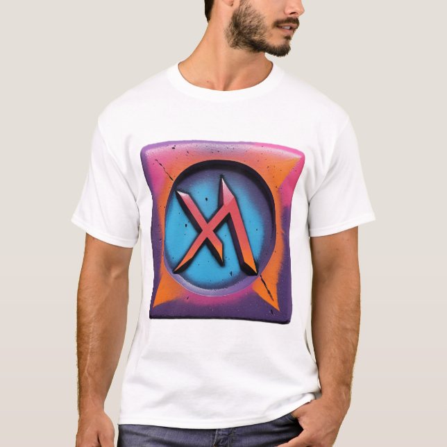 Neon Urban Graffiti Art Symbol T-Shirt (Front)